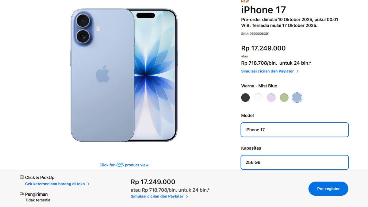 Daftar Harga iPhone 17, iPhone 17 Pro, iPhone 17 Pro Max, dan iPhone Air di Indoensia